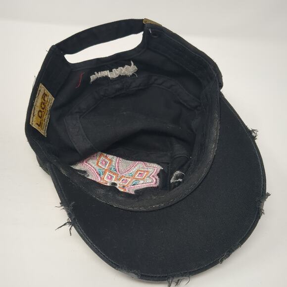 Cross DynaMax Cadet Army Cap Black One Size Adjustable Distressed L.O.G.A - Picture 6 of 8